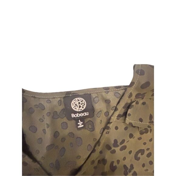 Bobaeu olive green long sleeve hi low dress size large - Picture 5 of 12